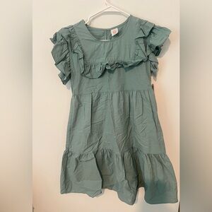 Wonder Nation Green Tiered Flutter Sleeve Sundress